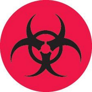 MarketLab Biohazard Warning Label - Biohazard Warning Label, Red - 8044