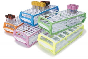 MarketLab Customizable Tube Rack - RACK, CUSTOMIZABLE, 16MM TUBE, ORANGE - 8056-OR