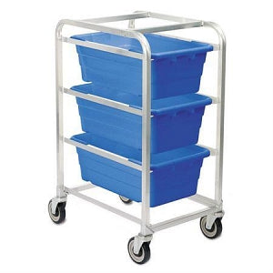 MarketLab Aluminum Rack with Totes - RACK, WITH BLUE TOTES, 3-TOTE, ALUMINUM - 8783-BL