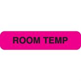 Phlebotomy/Specimen Receiving Labels ROOM TEMP" - Fluorescent pink with black text - 1.625"W x 0.375"H