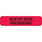 Urine Collection Labels ACETIC ACID PRESERVED" - Red with black text - 1.625"W x 0.375"H