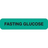 Glucose Tolerance Testing Labels FASTING GLUCOSE" - Green with black text - 1.625"W x 0.375"H