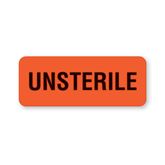Central Service Labels Unsterile" - FL Red - 2.25"W x 0.88"H
