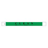 Status Identification Bands Clean" - Tag - Green - 12"W x 1"H