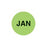 Lot Signal Labels JAN" - Light Green - 1"Dia