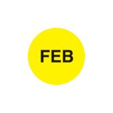 Lot Signal Labels FEB" - Yellow - 1"Dia