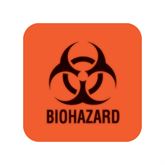 Biohazard Warning Labels Biohazard" - FL Red - 1"W x 1"H