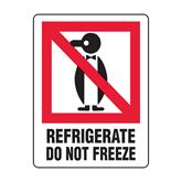 Refrigeration Communication Labels Refrigerate Do Not Freeze" - White - 3"W x 4"H
