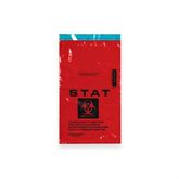 2-Pocket Biohazard Specimen Bags 6" x 10" - Red STAT