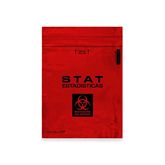 2-Pocket Zip-Closure Biohazard Specimen Bags 8" x 10" Opaque Red - STAT