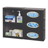 Side-Loading Acrylic Glove Dispenser Triple with Shelves - 22"W x 4.5"D x 16"H