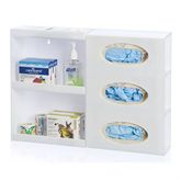 Side-Loading Acrylic Glove Dispenser Triple with Shelves - 22"W x 4.5"D x 16"H