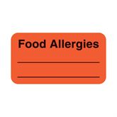 Patient Chart Labels Food Allergies Labels - 5.625"W x 0.875"H - Fluorescent Red