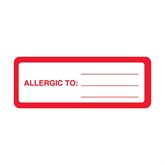Patient Chart Labels Allergic To: Labels - 3"W x 1.125"H - White
