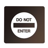 6" x 6" Pearl Grey on Dark Neutral Plaque with Rounded Corners Do Not Enter Symbol