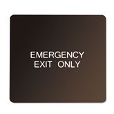 6" x 6" Pearl Grey on Dark Neutral Plaque with Rounded Corners EMERGENCY EXIT ONLY