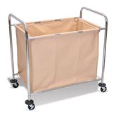 Steel and Canvas Bulk Linen Cart One Compartment - Tan