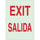 Exit Salida Bilingual Sign Sign, Exit, Salida, 10"x7