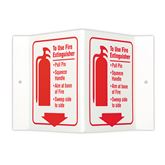 V Sign 9"W x 4"D x 6"H Glow - To use Fire Extinguisher