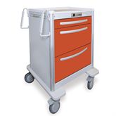 Med Jr. Aluminum Cart 3-Drawer with Push-Button Lock - 36"H