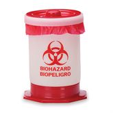 Autoclavable Biohazard Container 1.5gal with Base - 8.25"Dia x 10.5"H