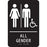 Restroom Sign with ADA and Braille All Gender H - 9" x 6