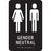 Restroom Sign with ADA and Braille Gender Neutral - 9" x 6