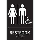 Restroom Sign with Braille 9" x 6