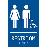 Restroom Sign with Braille 9" x 6