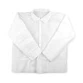 Disposable Snap-Front Scrub Shirt - White Large