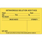 Medication Added INTRAVENOUS SOLUTION ADDITIVES - Black type on yellow label