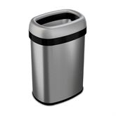 Open-Top Waste Can with Dual-Deodorizer Filter 13gal - Oval - 16"W x 11.5"D x 24.25"H