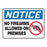 No Firearms Allowed Notice Sign 10"W x 7"H - Plastic
