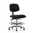 Bench Height Vinyl ESD Armchair 24"W x 18"D x 51.5"H - Chrome Base Footring With Glides