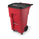 Brute Medical Locking Waste Rollout with Casters 95gal - Red