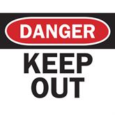 Safety Sign Inserts 9"W x 12.37"H Danger Keep Out
