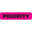 Clerical Labels PRIORITY" - Fluorescent pink with black text - 1.625"W x 0.375"H
