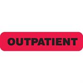 Clerical Labels OUTPATIENT" - Red with black text - 1.625"W x 0.375"H