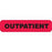 Clerical Labels OUTPATIENT" - Red with black text - 1.625"W x 0.375"H