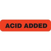Urine Collection Labels ACID ADDED" - Orange with black text - 1.625"W x 0.375"H