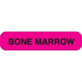 Phlebotomy/Specimen Receiving Labels BONE MARROW" - Pink with black text - 1.625"W x 0.375"H