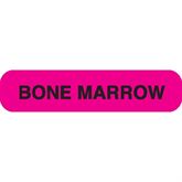 Phlebotomy/Specimen Receiving Labels BONE MARROW" - Pink with black text - 1.625"W x 0.375"H