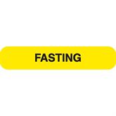 Phlebotomy/Specimen Receiving Labels FASTING" - Yellow with black text - 1.625"W x 0.375"H