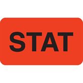 Clerical Medical Labels STAT" - Orange with black text - 1.75"W x 1"H