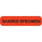 Phlebotomy/Specimen Receiving Labels SHARED SPECIMEN" - Fluorescent orange with black text - 1.625"W x 0.375"H