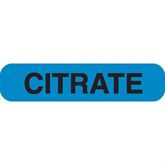 Heme/Coag Labels CITRATE" - Blue with black text - 1.625"W x 0.375"H