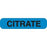 Heme/Coag Labels CITRATE" - Blue with black text - 1.625"W x 0.375"H