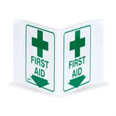 V-Shape Sign First Aid" Sign