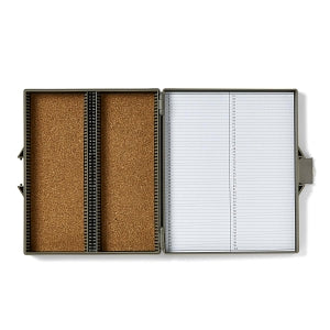Medline 100-Slide Storage Box with Steel Lock - Storage Box for 100 Slides with Steel Lock, Gray - MLAB100STRLG