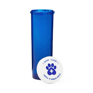 Medline Pet Medication Vials - Pet Medication Vial, Blue, 5 Snap Caps, 60 Dram - MLABIVIALBL60